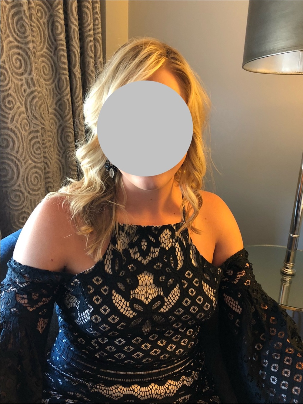 Black Lace Cold-Shoulder Dress size large